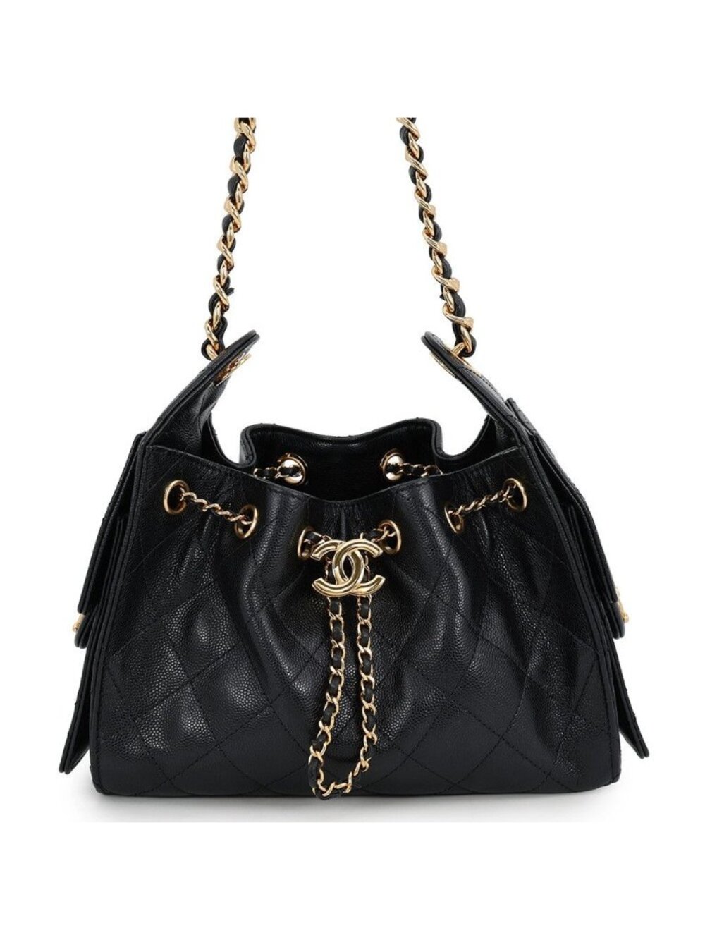 Chanel Chain Shoulder Bag 25 Mini CC Logo Black